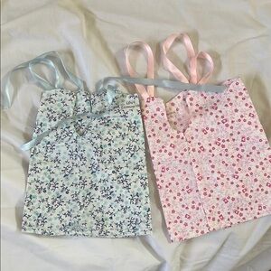 Floral Print Gift Bags with Ribbon Handles